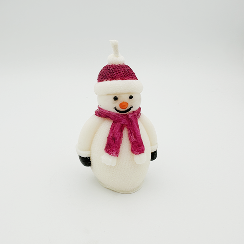 Bougie Bonhomme de Neige Rose
