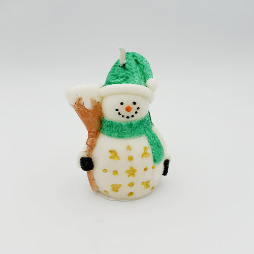Bougie Bonhomme de Neige Vert