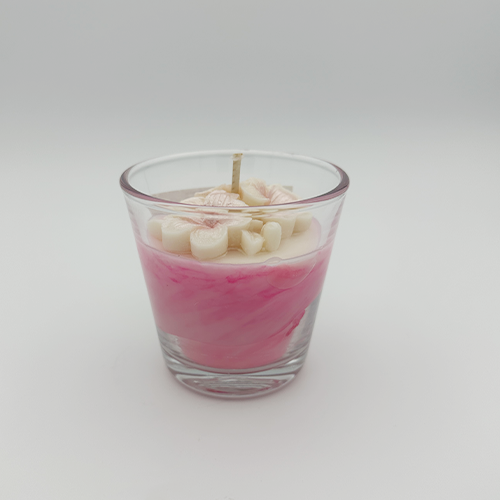 Bougie parfumée fleur de cerisier – Bougie marbrée décorative