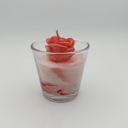 Bougie parfumée fraise – Bougie marbrée décorative