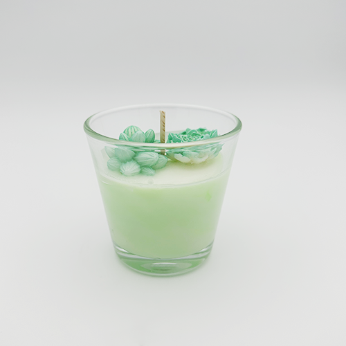 Bougie parfumée pomme verte – Bougie marbrée décorative